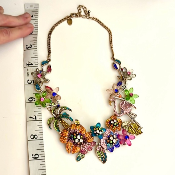 VTG Natasha,Flora & Fauna Vibrant  Statement Necklace,Perfect! Coastal Topical - Picture 7 of 7